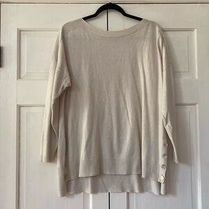 Chicos Size 3 Button Side Light‎ Sweater Beige Chicos Size XL